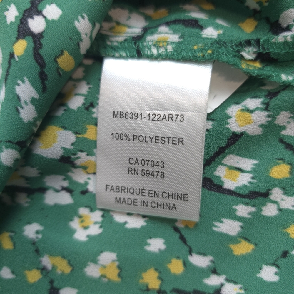 Cynthia Rowley Green Floral Women's Sleeveless Top XL - Picture 7 of 8